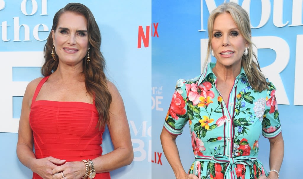 Brooke Shields Goes Fiery Red in Hervé Léger Dress, Cheryl Hines Blooms in Florals and More From the ‘Mother of the Bride’ Screening