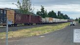 Disconnected train cars block traffic in Springfield