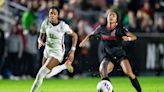 Florida State soccer forward Jordynn Dudley speaks at White House alongside Kamala Harris