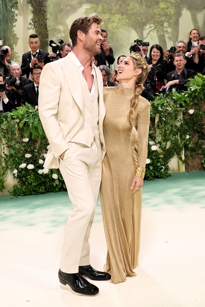 Chris Hemsworth's Wife Elsa Pataky Glows in Sheer Gold at 2024 Met Gala