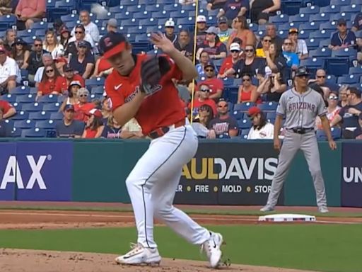 Guardians Pitcher Logan Allen Takes Line Drive Off Head, Stays in Game