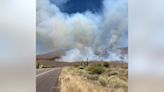 Spring Fire burning near Sunflower