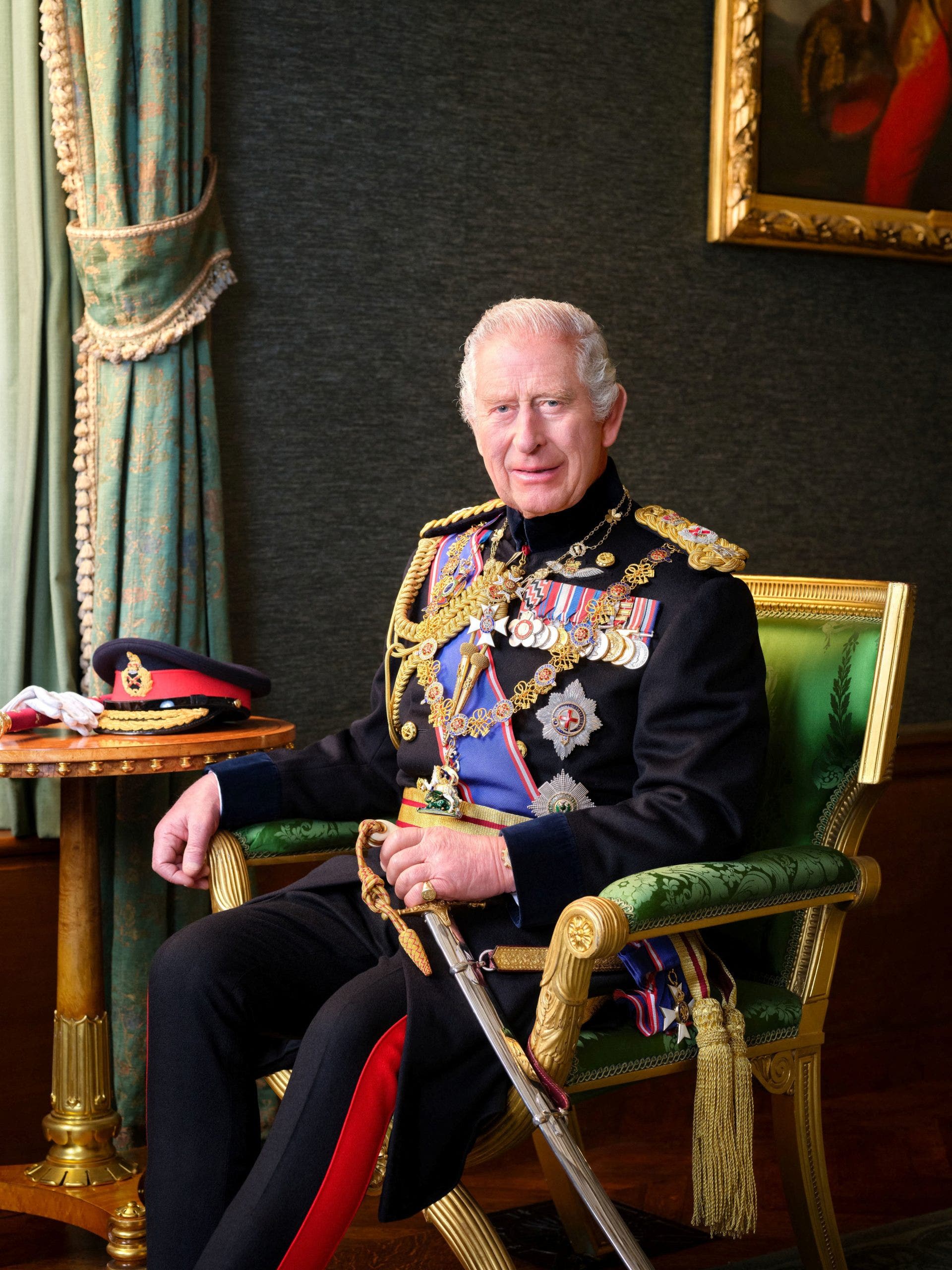 Military portrait of King Charles released by palace to commemorate Britain's Armed Forces Day