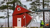 This cosy red cabin takes just 3 hours to build