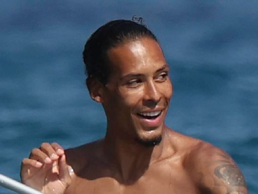 Virgil van Dijk shows off his abs on yacht with wife Rike Nooitgedagt