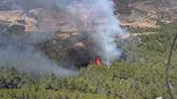 Continúan las labores de extinción del incendio forestal que ha obligado a confinar a dos núcleos de vecinos en La Figuera (Tarragona)