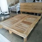 【肯萊柚木傢俱館】(訂製款)獨特自然 100%老柚木 無上色 大塊料製作 五尺床架(不含床墊) 限量商品