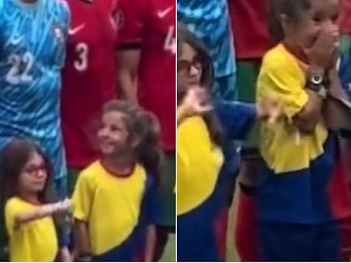 Cristiano Ronaldo explotó el ternurómetro con emotivo video viral junto a una niña en la Eurocopa