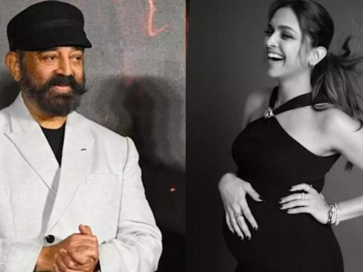 Pregnant Deepika Padukone blushes as Kamal Haasan says THIS about her and Ranveer Singh's child, pointing out at her baby bump | Hindi Movie News - Times of India