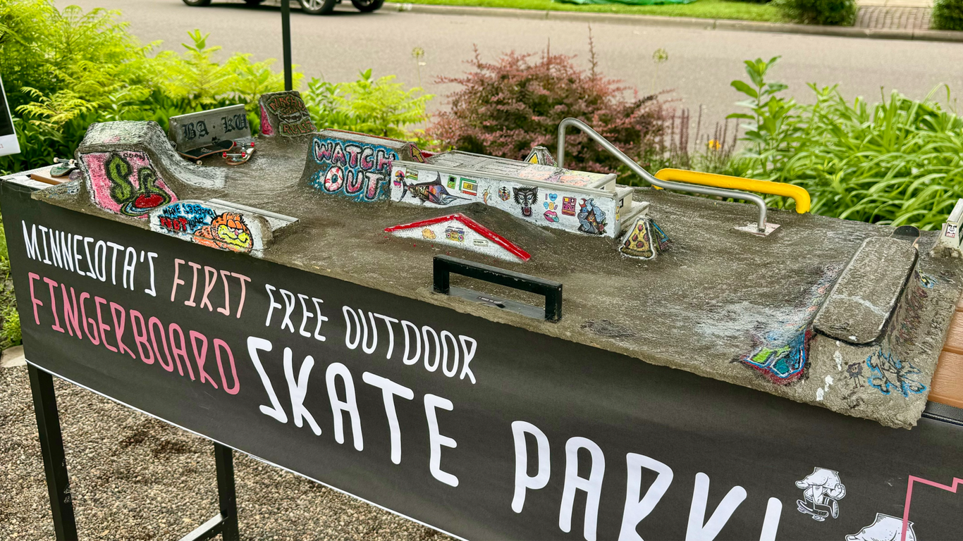 This Minnesota man built a "fingerboard" skate park for anyone to use — for free