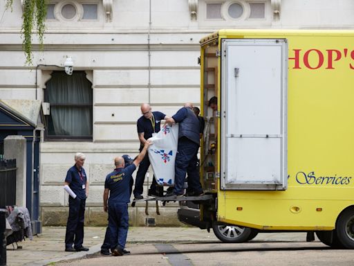 Removal vans spotted outside No10 as Labour rejects Tony Blair’s call for ID cards to control migration - live