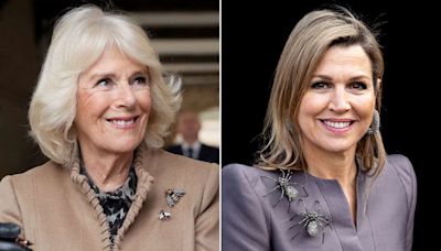 Queen Camilla and Queen Maxima of the Netherlands Twin with Surprise Jewelry Trend