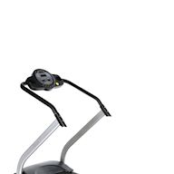 A machine used for running or walking in place, typically with a continuous moving belt operated by an electric motor. Popular for cardio workouts and improving endurance. May have features such as adjustable incline, speed, and pre-programmed workouts.