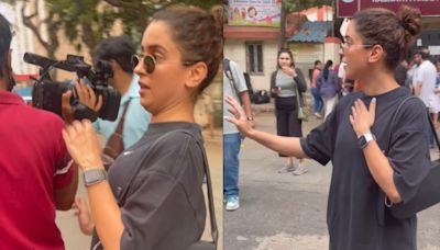 VIDEO: Sanya Malhotra Almost Gets HIT In Face By Camera After Casting Vote In Mumbai - Here's What Happened Next