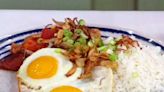 Budget-friendly recipe for delicious crispy corned beef with sofrito, white rice and egg