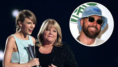 Travis Kelce Celebrates Eras Tour Stage Debut With Taylor Swift’s Mom Andrea