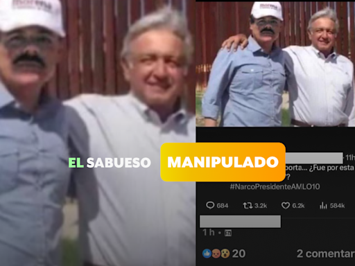 Esta foto de AMLO con ‘El Chapo’ no es real; está manipulada