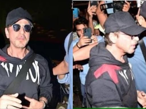 Shah Rukh Khan almost falls at Mumbai airport as fan pushes through crowd to meet him, internet calls it ‘scary’. Watch