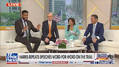 Fox and Friends launches absurd attack on VP Harris for repeating lines in her stump speech