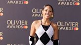 Alex Scott shines in monochrome checked gown for Olivier Awards