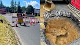 Sinkhole road closure causing delays on A47
