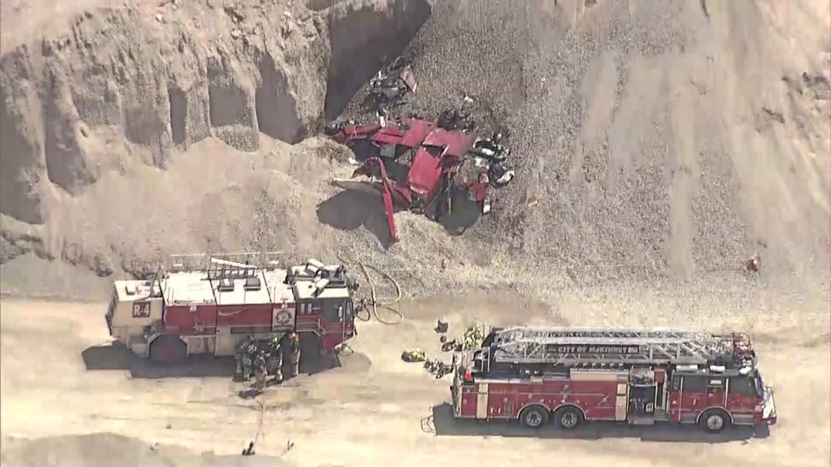 Twin-engine plane crashes into a pile of fill dirt near McKinney Airport