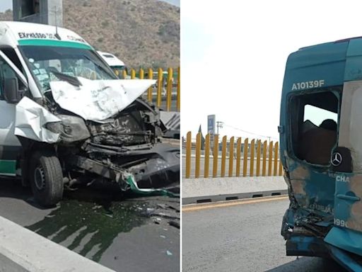 Unidades de transporte chocan en la México-Puebla; reportan más de 20 lesionados