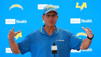 Jim Harbaugh's unique personality on full display as Chargers begin training camp