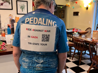 Jewish activist completes 3-state ride to protest war in Gaza