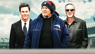 Patriots fans laughing as Bill Belichick benches Drew Bledsoe for Tom Brady again