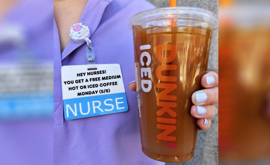 Dunkin’ Donuts honors health care heroes with free coffee for National Nurses Day