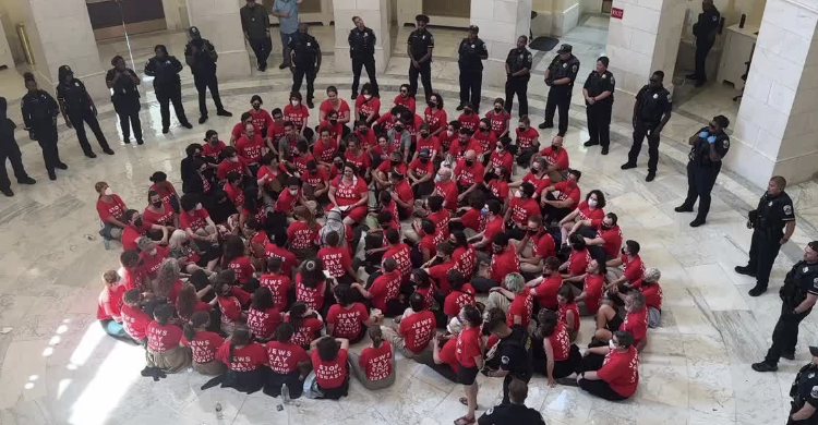 Demonstrators on Capitol Hill arrested while protesting US support for Israel