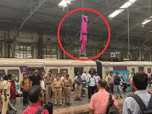 Mumbai Man Disrupts Local Train Services At Churchgate Station By Throwing Raincoat On Overhead Wire-VIDEO