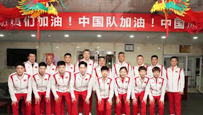 中國乒乓球隊出征巴黎奧運 孫穎莎、陳夢、馬龍：全力以赴
