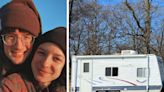 A Gen Z couple from New Jersey spent $10,000 renovating an old trailer. They turned it into a '70s-inspired tiny house on wheels — see how they did it.