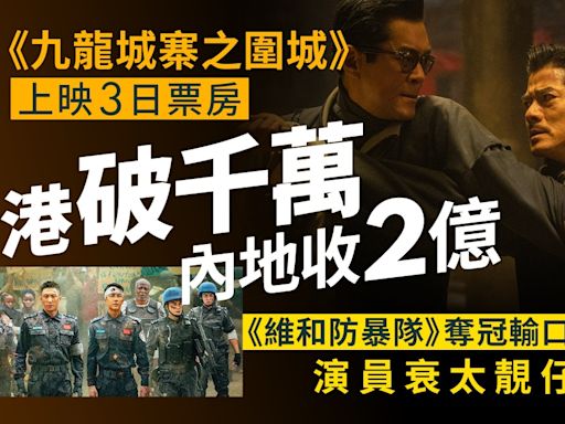 九龍城寨｜香港3日票房破千萬 《維和防暴隊》內地奪冠輸口碑