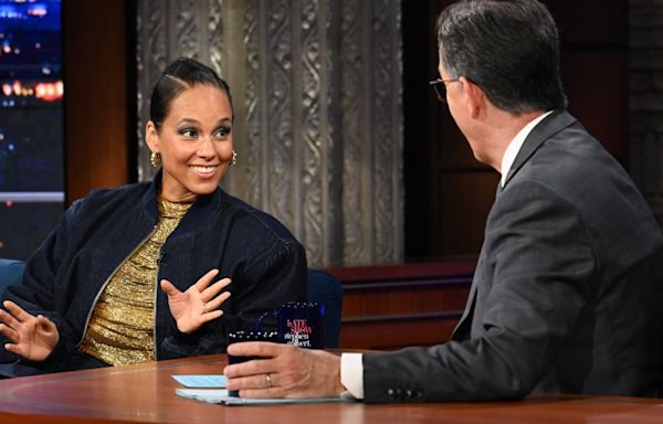 Alicia Keys Elevates NYC Street Style in Shimmering Gold on ‘Late Show With Stephen Colbert’ and Talks ‘Hell’s Kitchen’ Broadway...