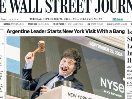 Javier Milei fue tapa del Wall Street Journal tras su paso por la Bolsa de Nueva York