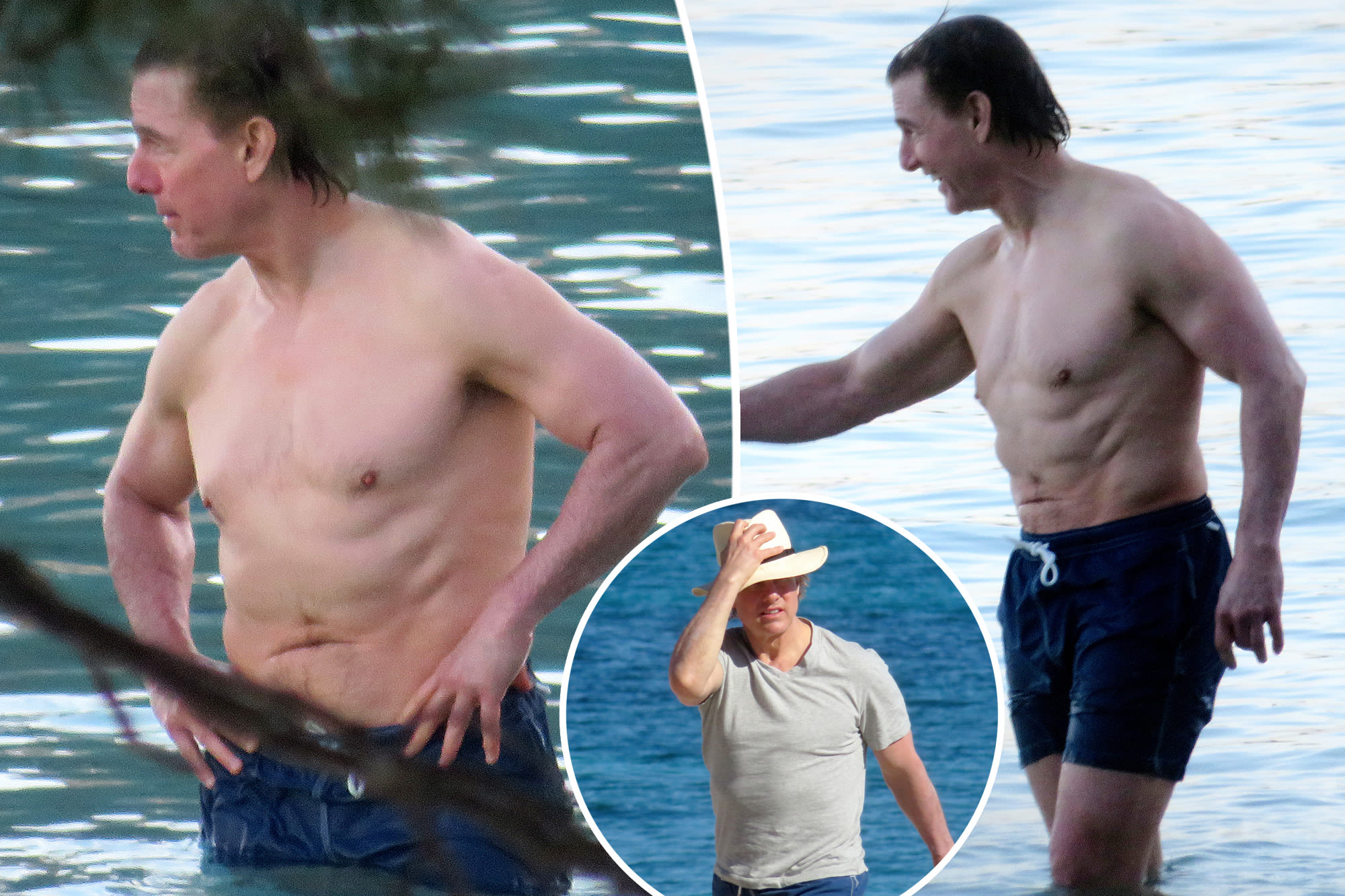 Shirtless Tom Cruise, 61, shows off abs at beach on break from filming ‘Mission: Impossible 8’
