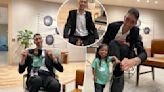 World’s tallest man and shortest woman reunite for astonishing photos