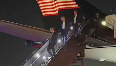 Las primeras imágenes de Trump luego de salir del hospital tras el ataque en Pensilvania