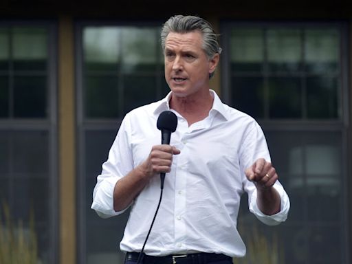 California's Gavin Newsom touts his support for President Joe Biden and sidesteps replacement talk