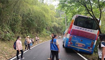 遊覽車意外！台南40人團遊向天湖車輪「陷邊坡傾斜」嚇壞全車 - 社會