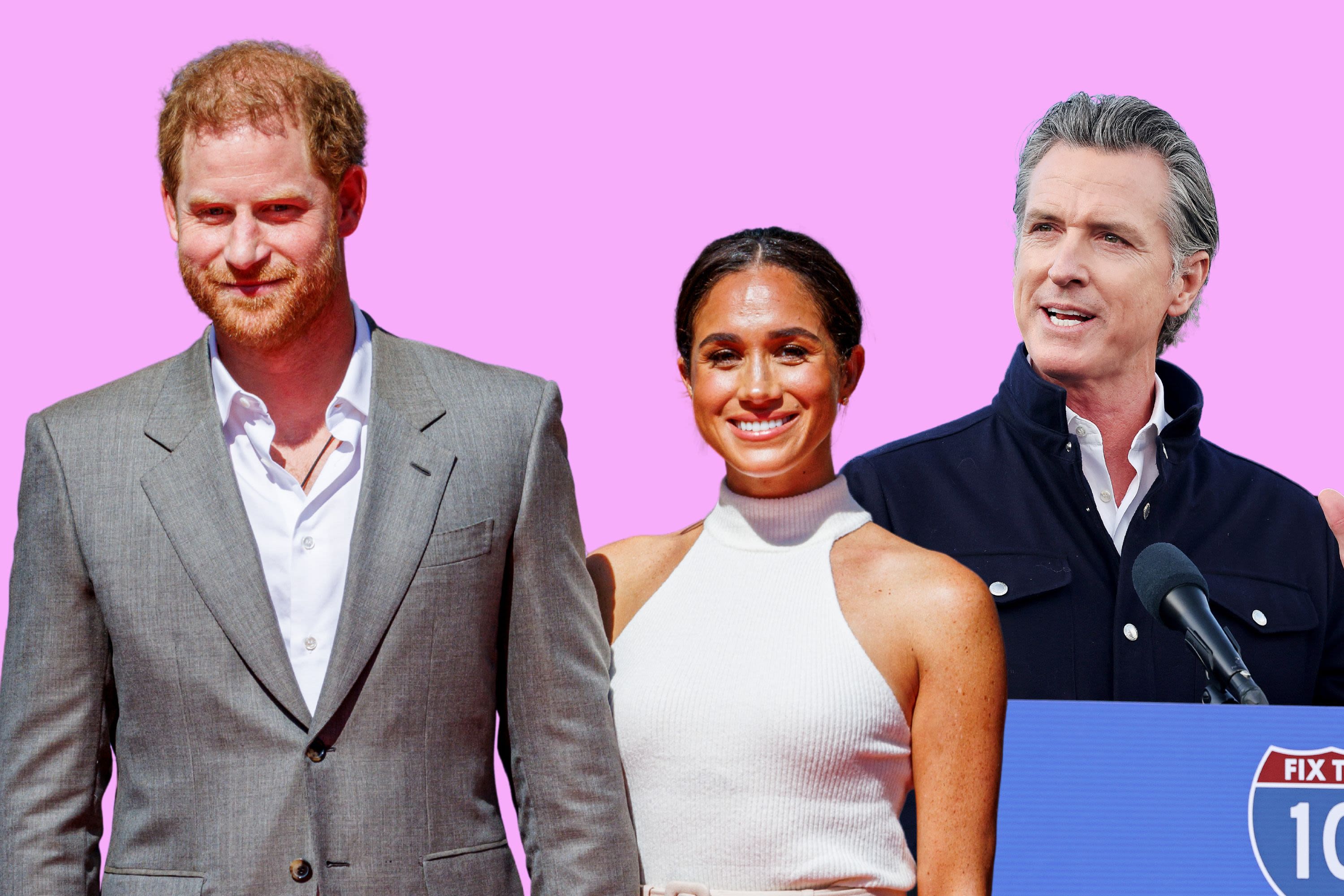 Gavin Newsom rides to Prince Harry and Meghan's rescue