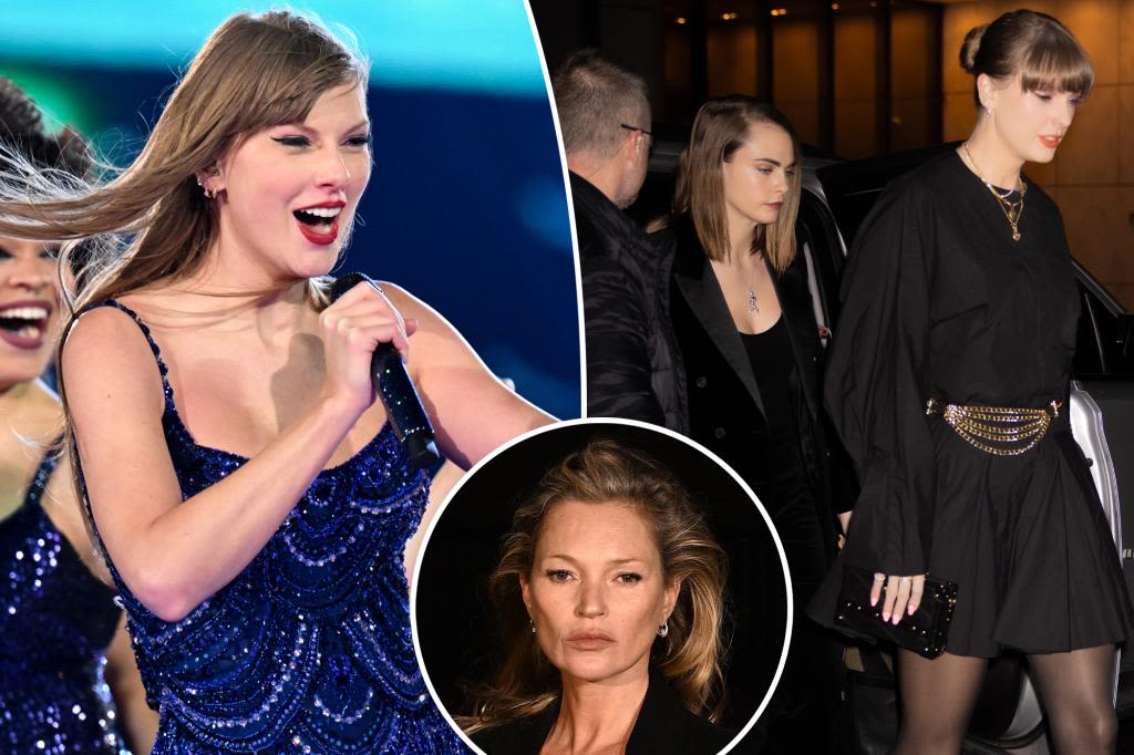 Taylor Swift grabs dinner in London with Cara Delevingne, Kate Moss and more squad members