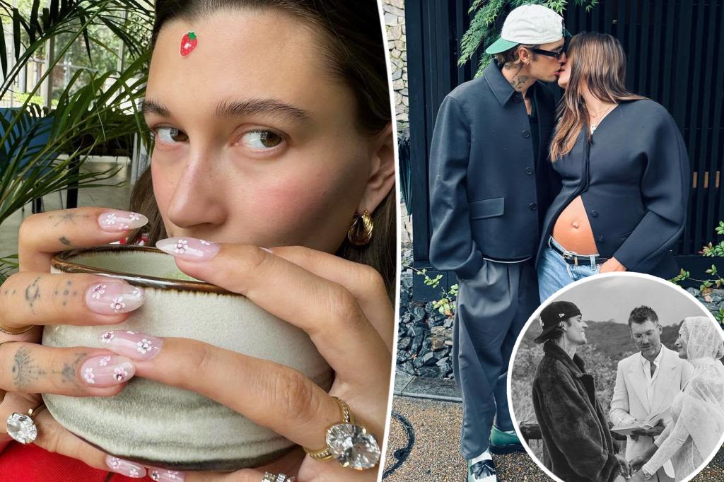Pregnant Hailey Bieber shows off new $1.5M diamond engagement ring after vow renewal with Justin
