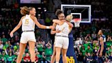 No. 7 Notre Dame upsets No. 3 UConn after Azzi Fudd leaves with knee injury