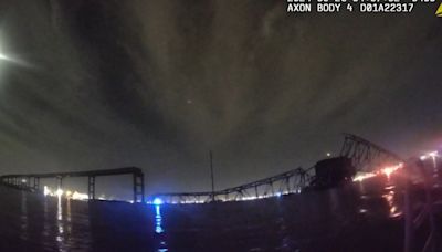 Body cam video shows first responders rushing to Key Bridge after collapse