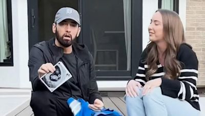 Eminem announces he will be a grandad in music video that has fans in tears