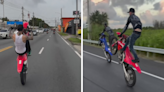 Captan a motociclistas conduciendo negligentemente en las calles